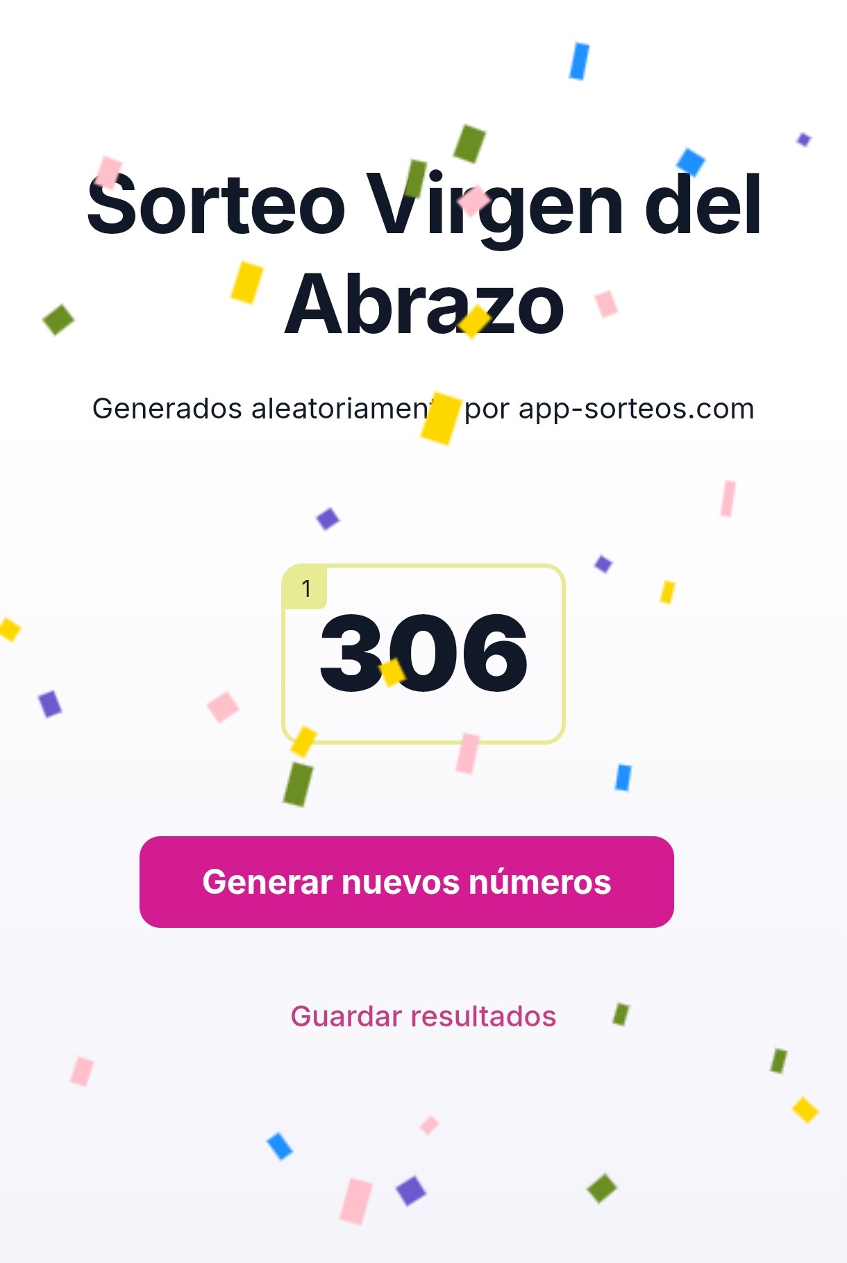 Número ganador del sorteo de la Virgen del Abrazo