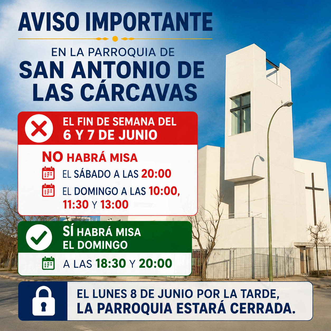 HORARIOS ESPECIALES VISITA DEL PAPA